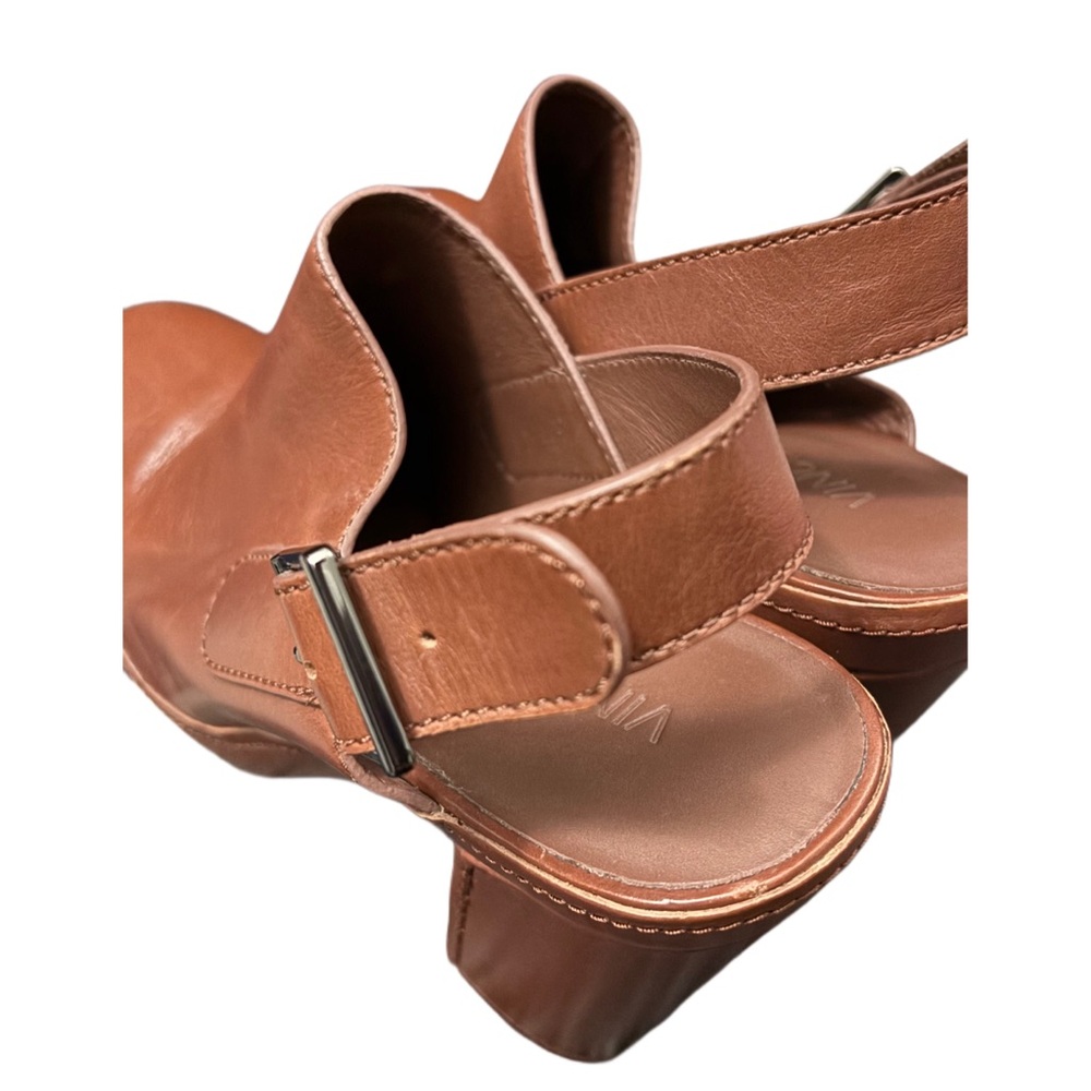 VINCE Women's Tayla High Heel Sling Back Mule Brown Leather Size 10M - Picture 4 of 8